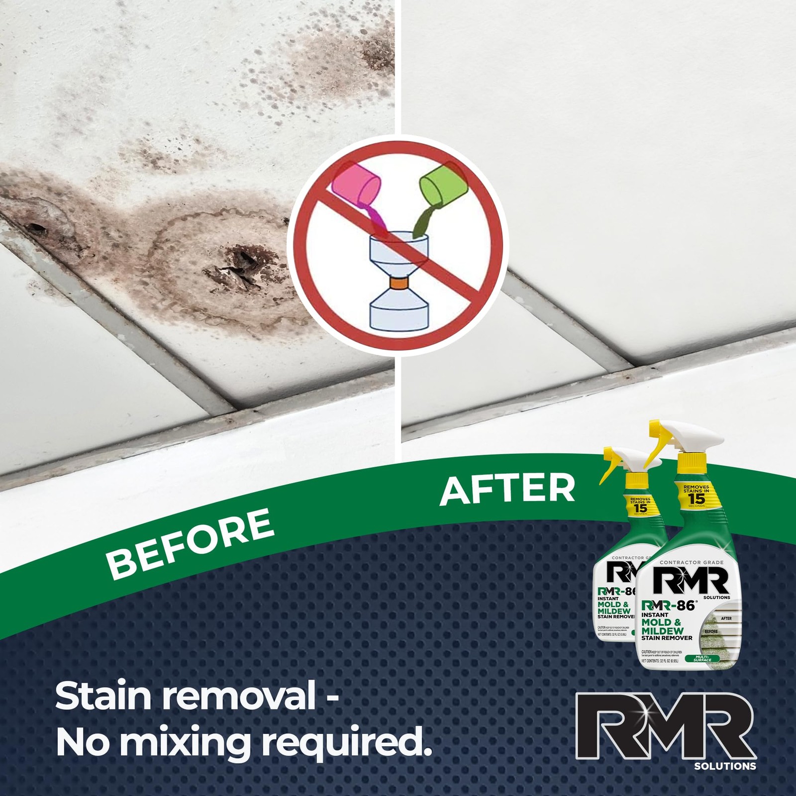 RMR-86 Instant Mold and Mildew Stain Remover Spray – 32 Fl Oz (Pack of 2)