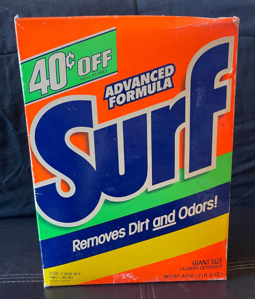 SURF Laundry Detergent Powder Soap Giant Size 42oz Sealed Vintage 1990’s Prop Ad