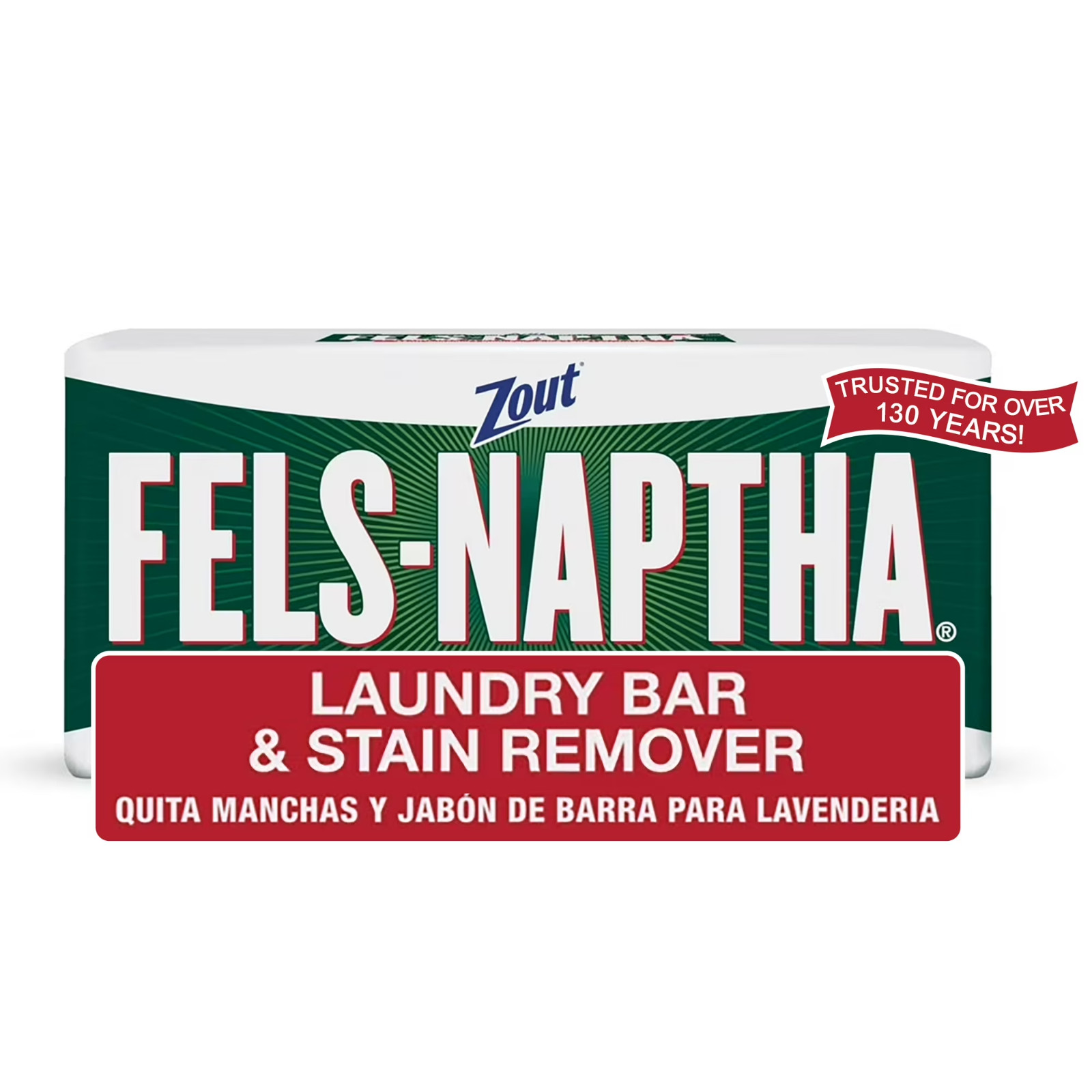 Zout Fels-Naptha Laundry Bar, Stain Remover Soap, 5 oz