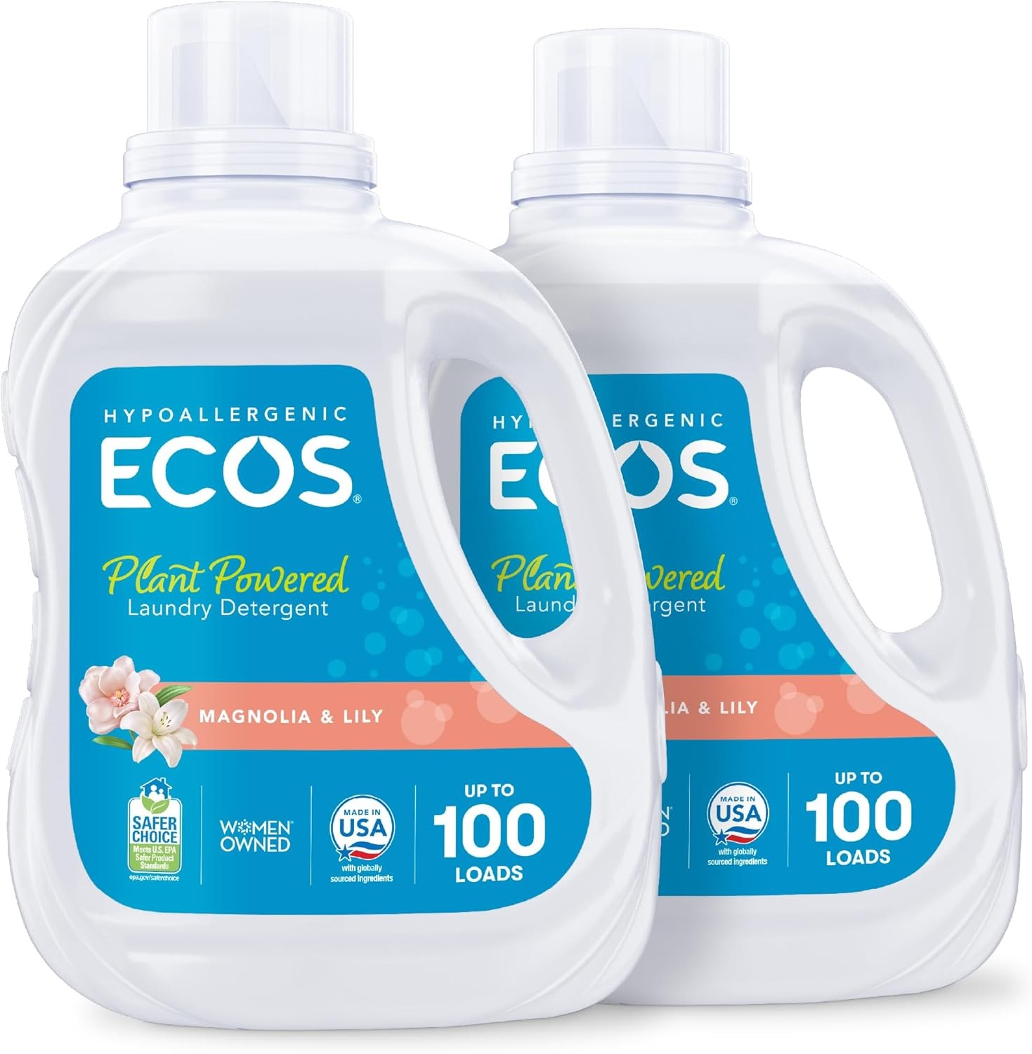 ECOS Laundry Detergent Liquid, 200 Loads – 100 Fl Oz (Pack of 2)