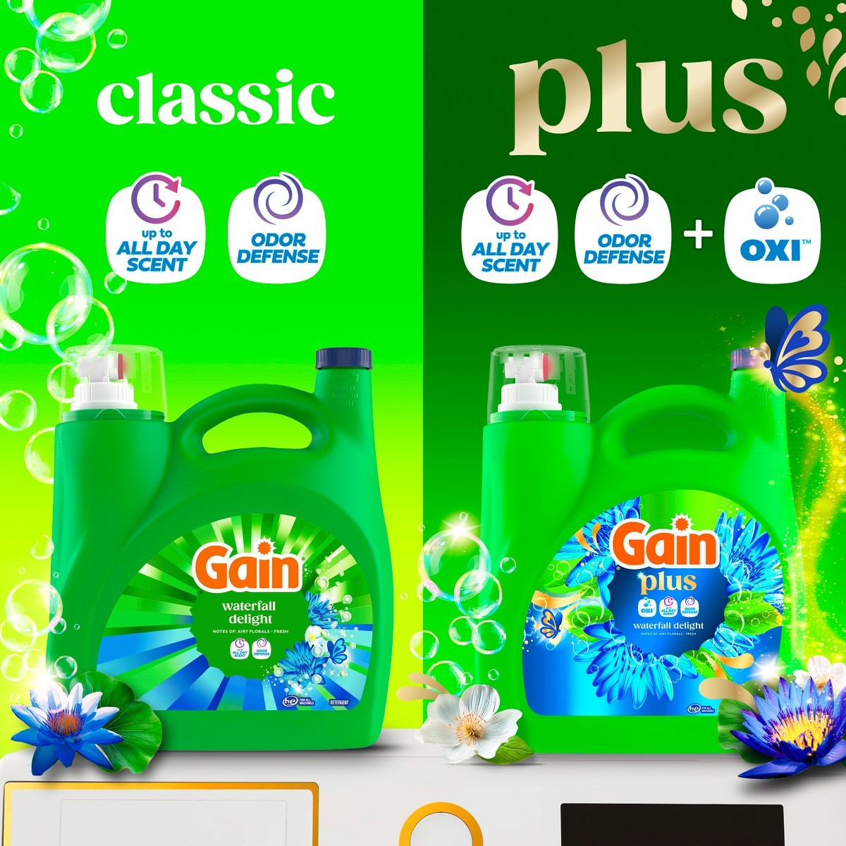 Gain Waterfall Delight Plus Liquid Laundry Detergents 75 Loads – 99oz