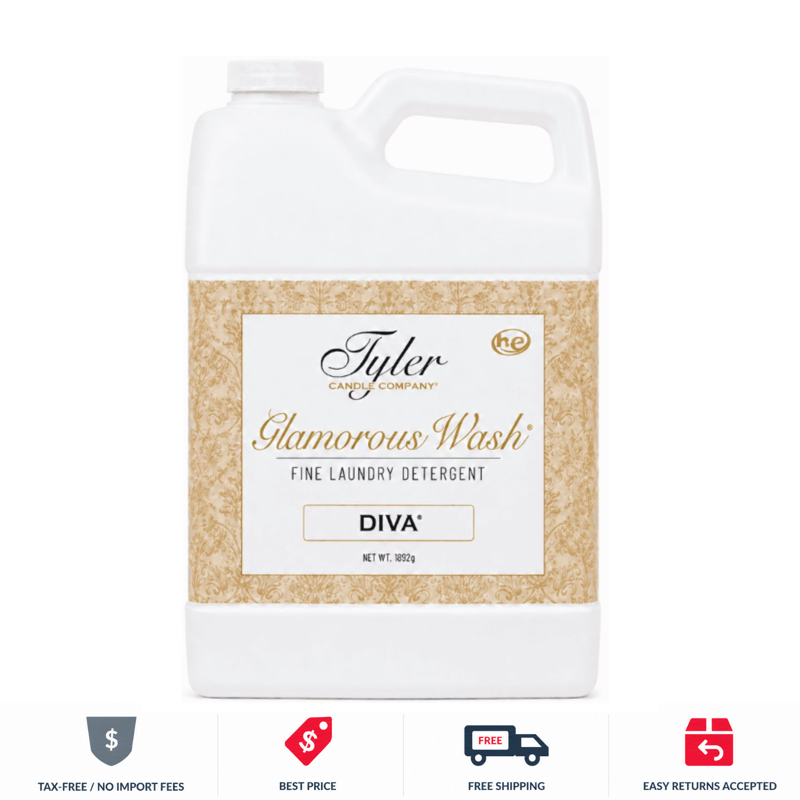 Tyler Candle Diva Glamorous Wash Laundry Detergent 64 oz 24 Loads