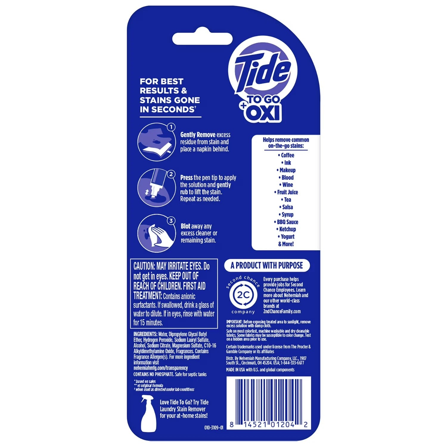(3 Pack) Tide To Go Instant Stain Remover Pen Travel Size 1.01 fl oz