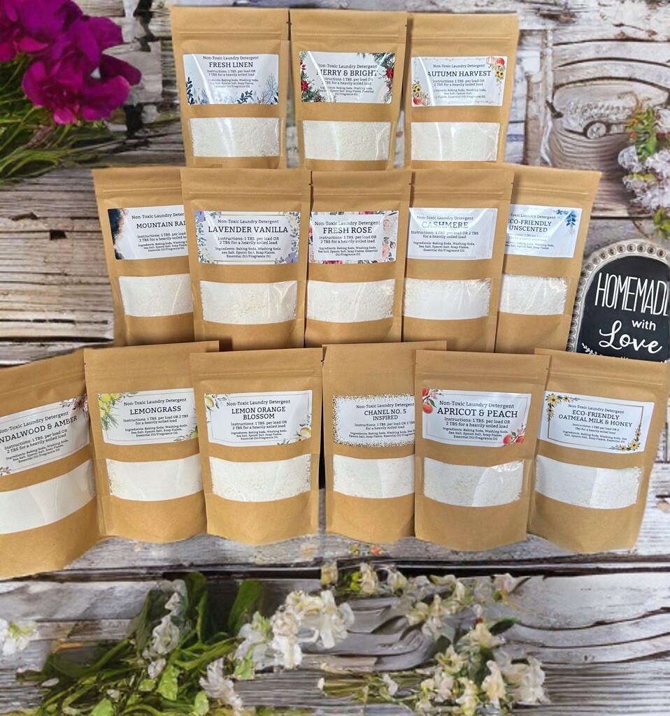 SAMPLE Non-Toxic Chemical Free Natural Laundry Detergent 10 Loads- Many Scents