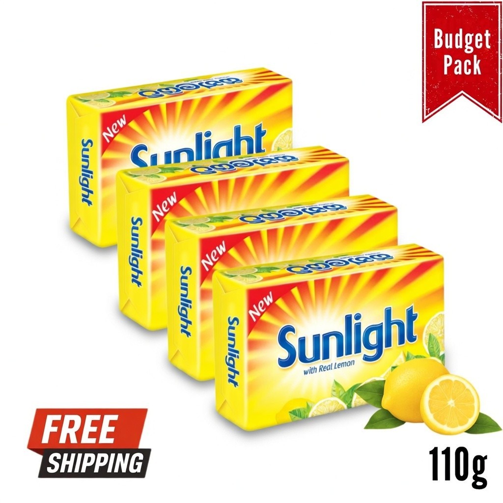 Sunlight Laundry Bar Soap 3 Pack 110g Fresh Lemon Scent Stain Remover Sri Lanka