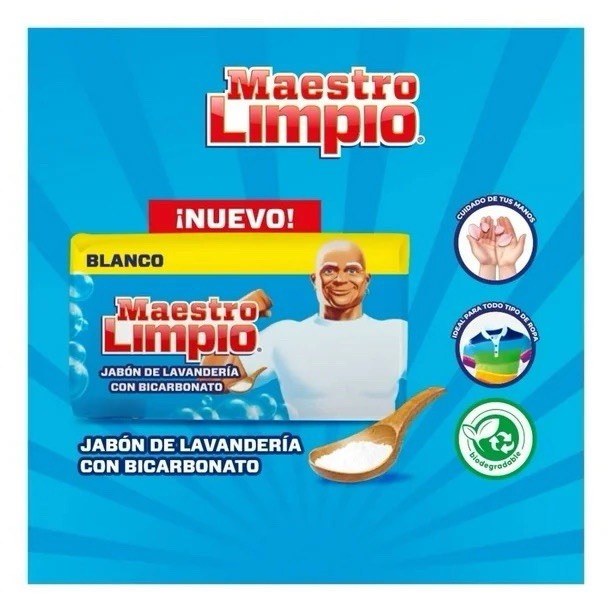 5X Maestro Limpio Blanco 🇲🇽 Bar Laundry Soap, 200g, 5 Pack
