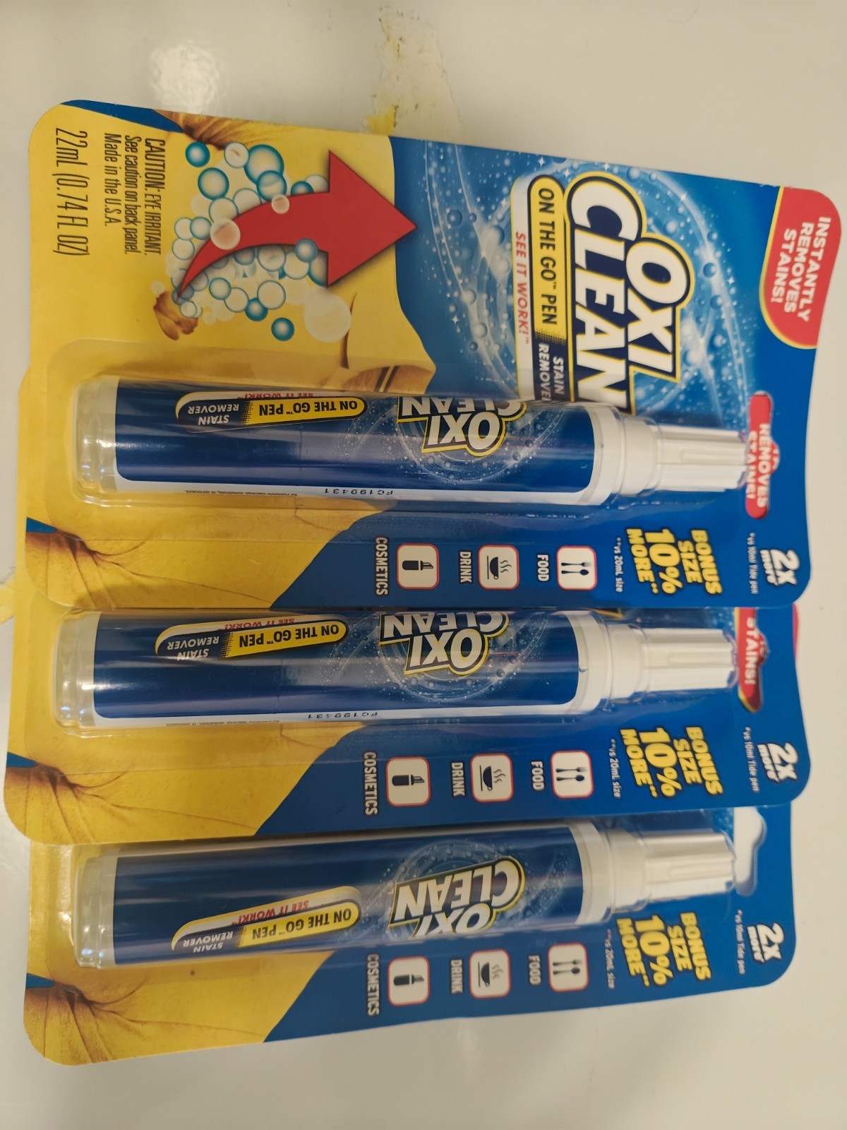 OxiClean On The Go Pen Stain Remover 3 Pack – BONUS SIZE 10% MORE!!! 66ml