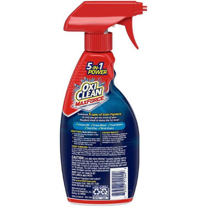 OxiClean 51244 Max Force Laundry Stain Remover Spray 12 oz. (Pack of 12)