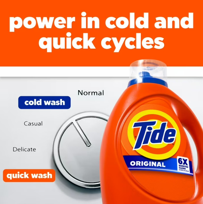 (2 Pack) Tide 6X Boosted Cleaning Power Liquid Detergent Original 80 Loads