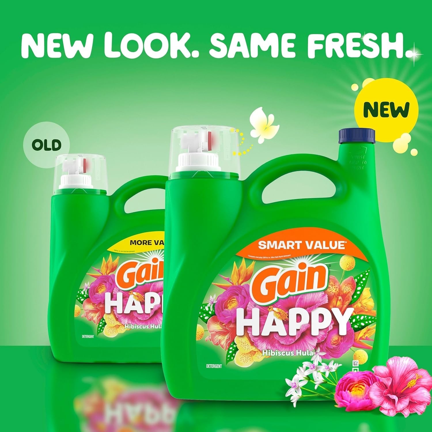 Gain Liquid Laundry Detergent, Happy Scent, 154 fl oz, 107 Loads