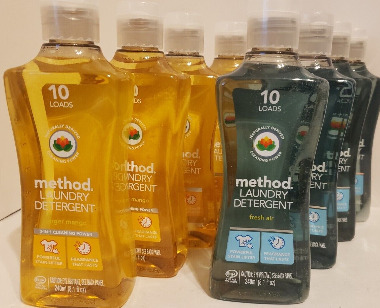 Method Laundry Detergent Ginger Mango or Fresh Air U PICK 8.1 FL OZ Lot of 4 NEW