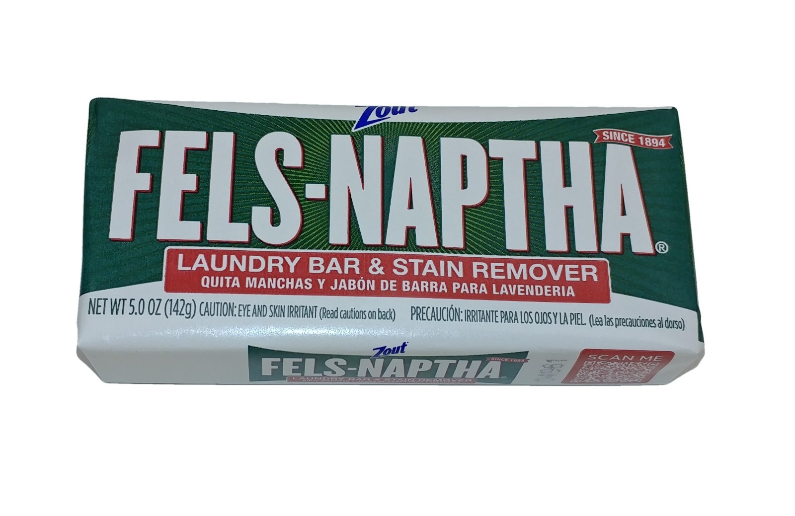 Zout Fels-Naptha Laundry Soap Bar & Stain Remover 5 Oz Ounce