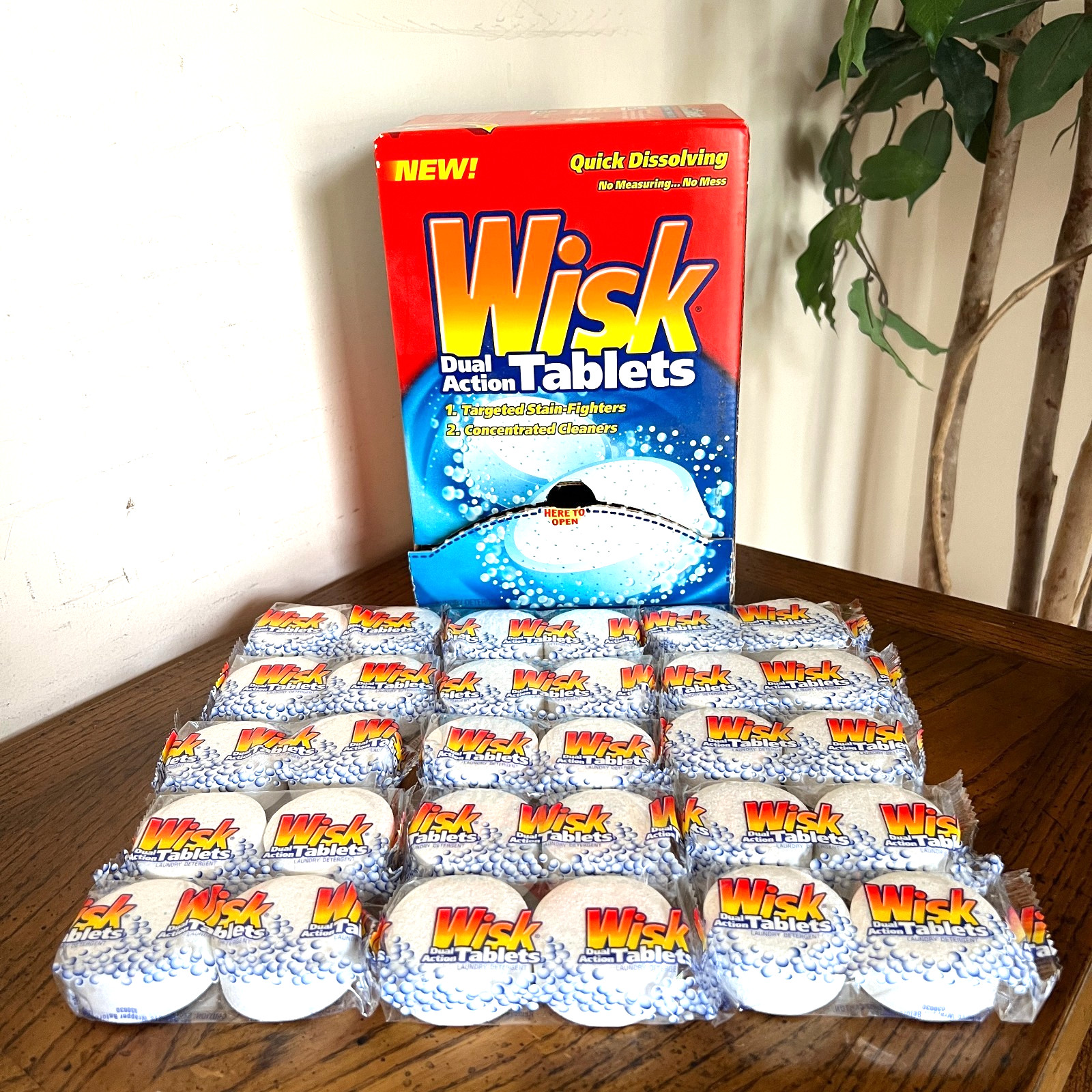 Vintage Wisk Dual Action Laundry Tablets 30 Count Tabs 15 Loads Detergent New