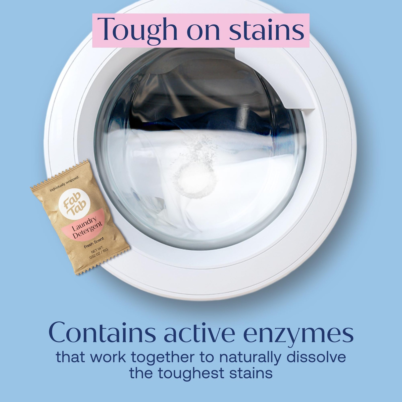 Laundry Detergent Tablets, Plant-Based Formula, Removes Tough Stains, Plastic-Fr