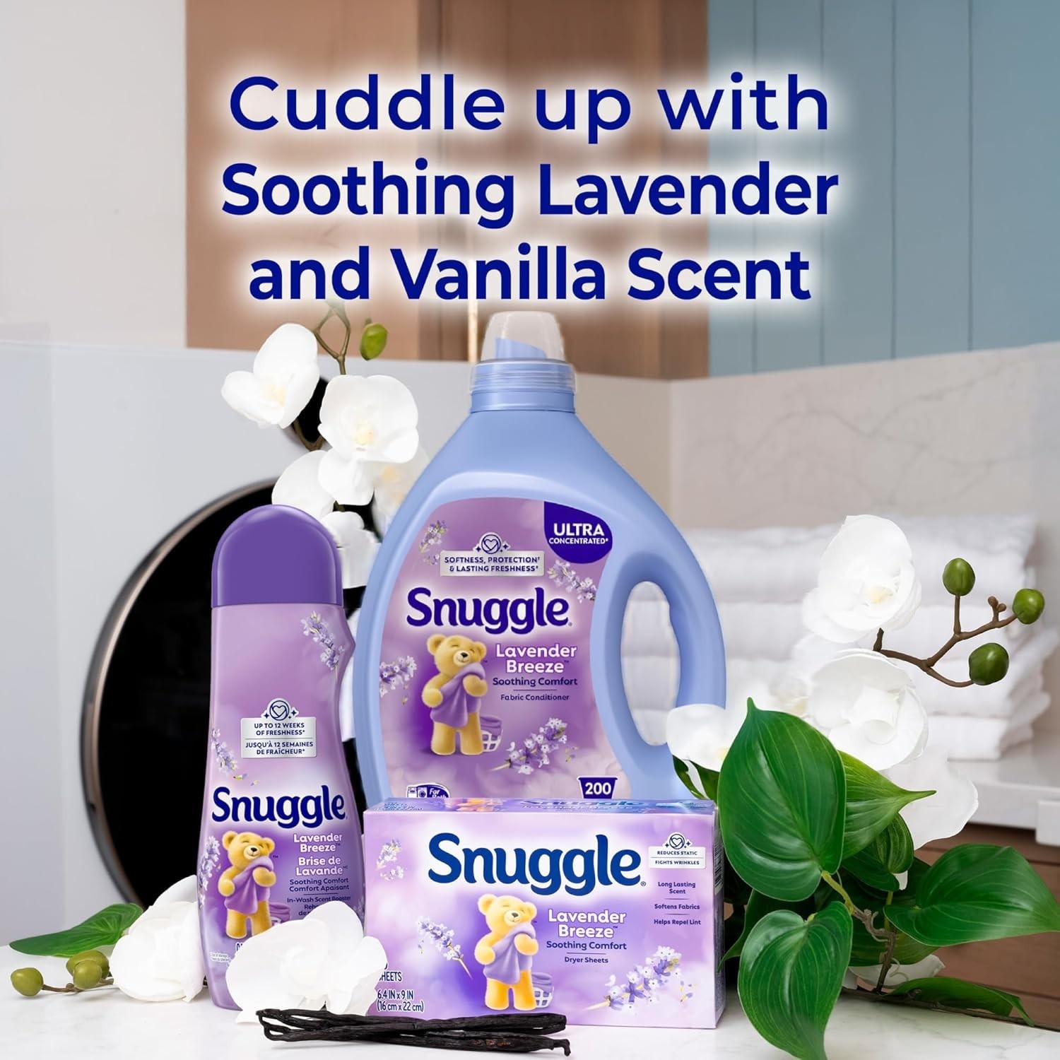 Snuggle Liquid Fabric Softener White Lavender Vanilla Orchid 80 Fl Oz 188 Loads