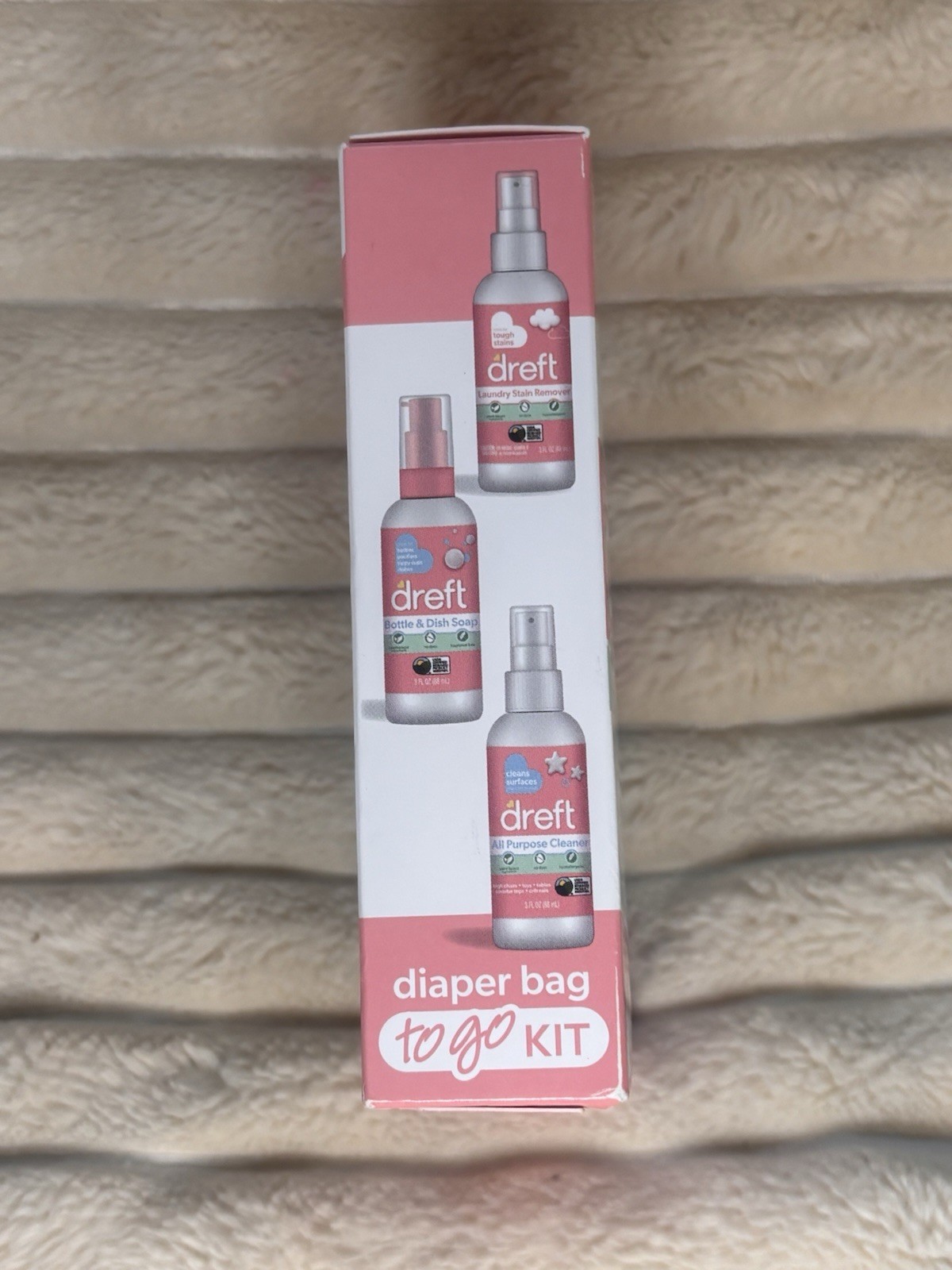 Dreft Plant-Based Diaper Bag To Go Kit Stain Remover Spray 3 Bottles