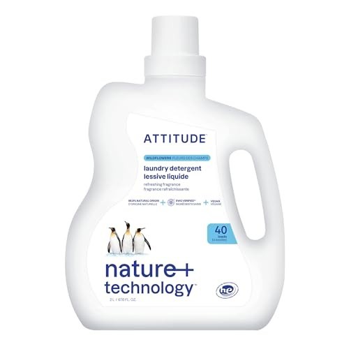 ATTITUDE Liquid Laundry Detergent, EWG Verified, HE Compatible, Plant-Based & Ve