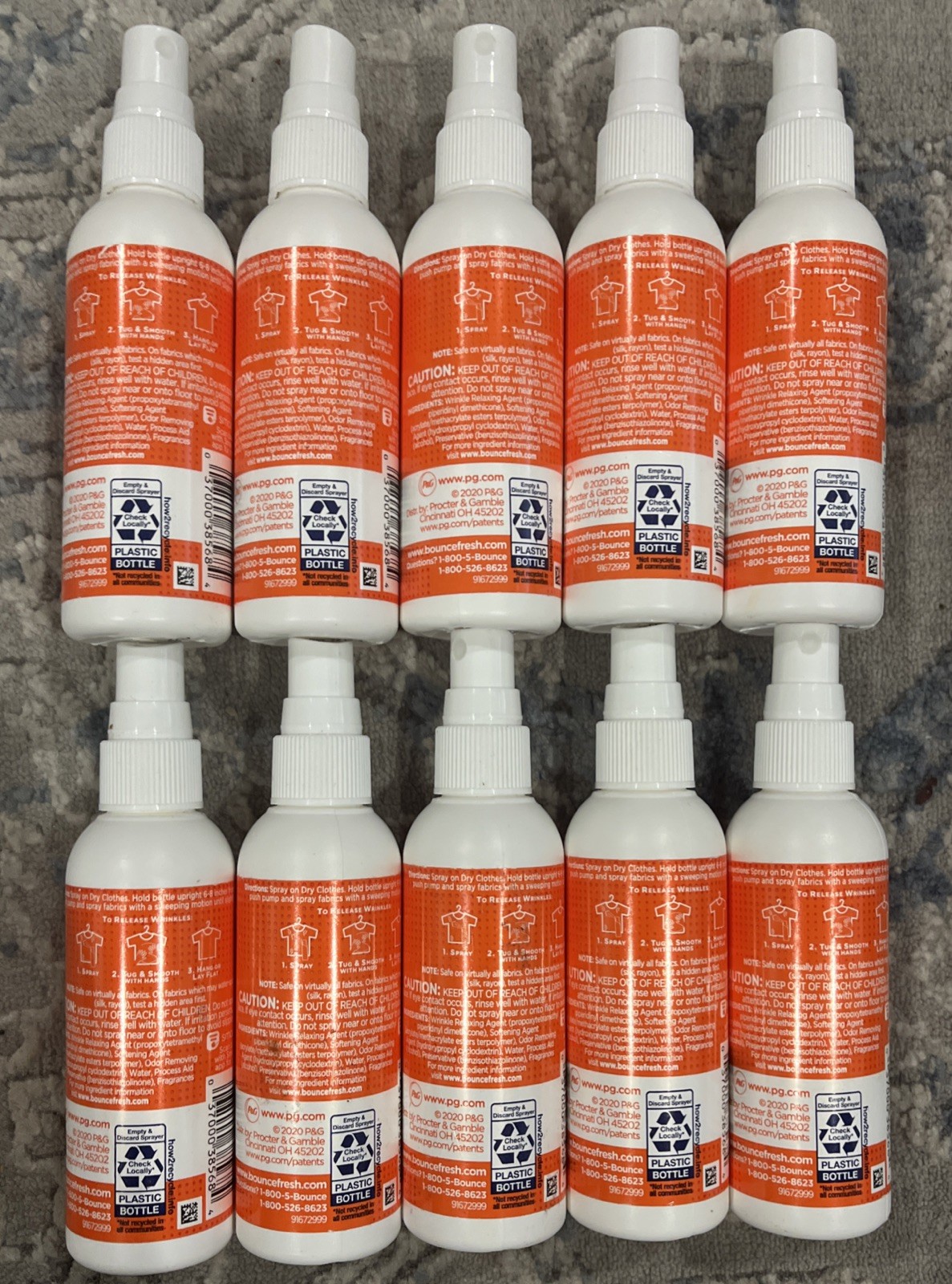 Bounce 3 in 1 Anti Static & Instant Wrinkle Release, Odor 3 Fl Oz – 10 Pack