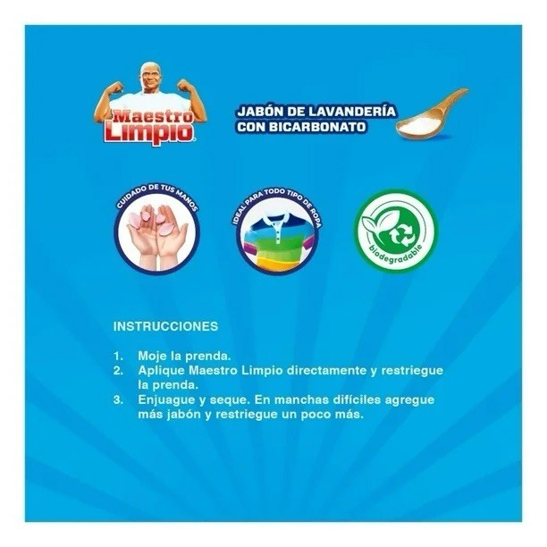 5X Maestro Limpio Blanco 🇲🇽 Bar Laundry Soap, 200g, 5 Pack