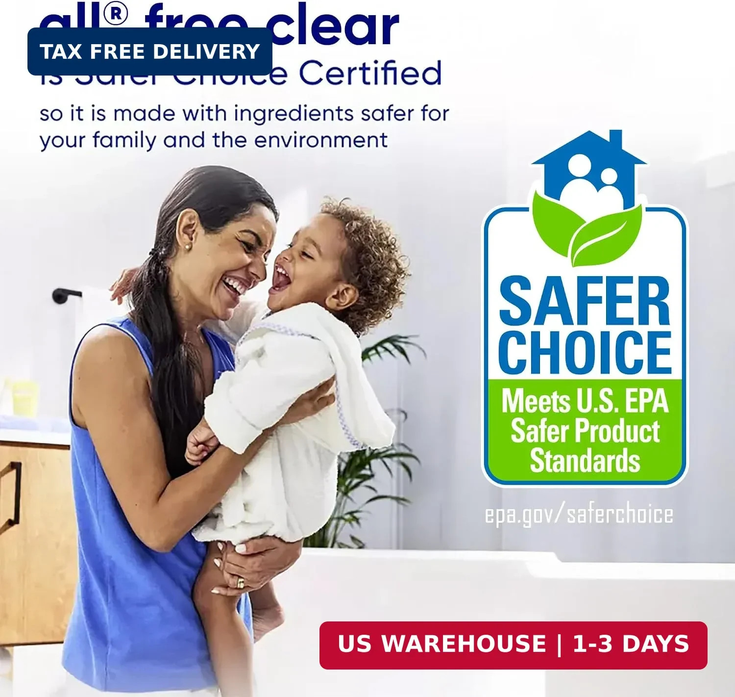 all Liquid Laundry Detergent Free Clear, 118 Ounce, 94 Loads | Controls static c