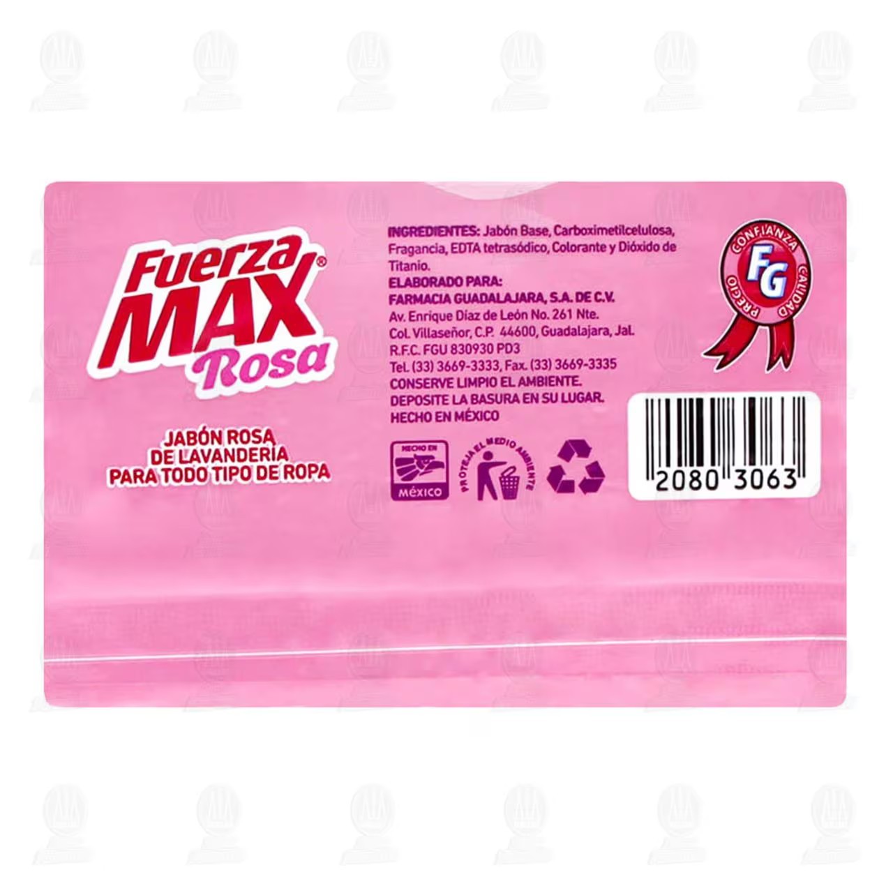 Fuerza Max Rosa Jabón Para Lavar 350g🧼/Fuerza Max Pink Laundry Soap Bar 12oz🧼