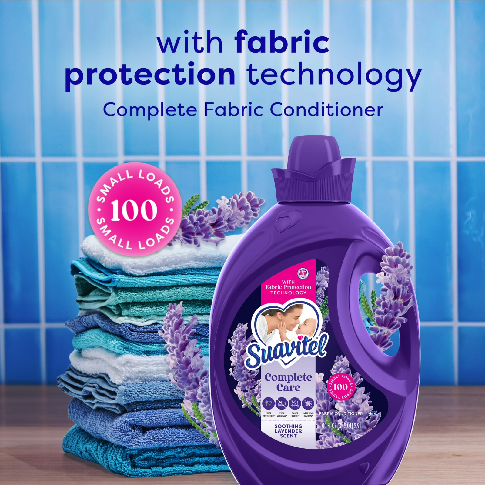 Suavitel Complete Fabric Softener Soothing Lavender 100 fl oz- Free Shipping
