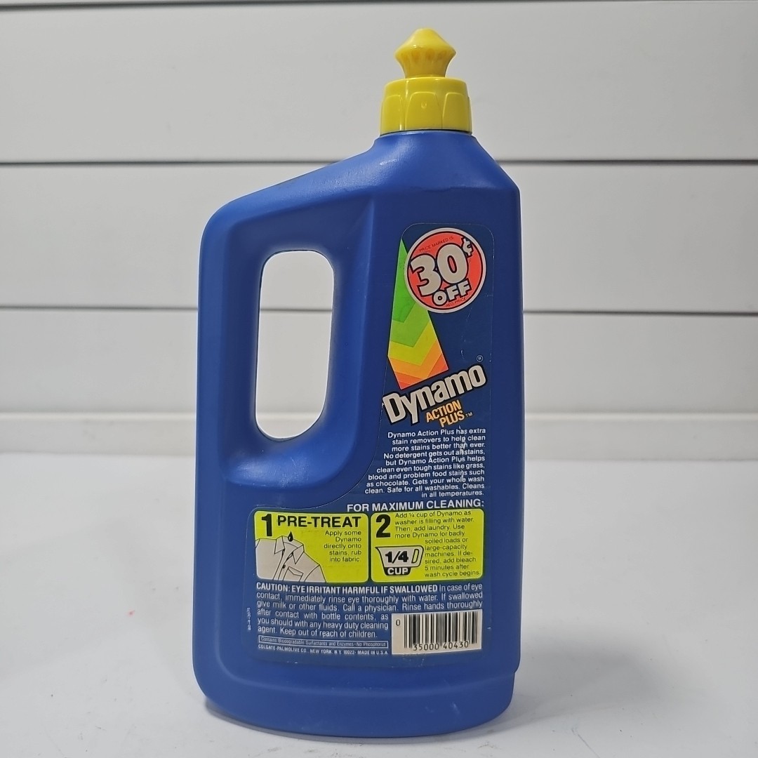 Vtg 32oz Dynamo Action Plus Heavy Duty Laundry Detergent NOS TV Movie Prop Retro