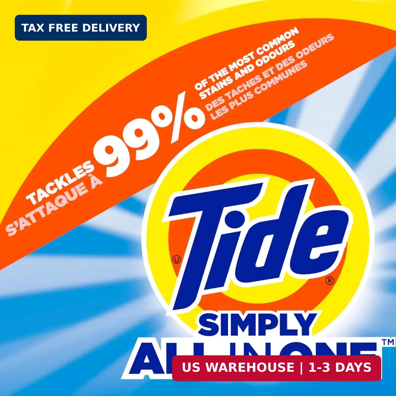 Tide Simply All-In-One Liquid Laundry Detergent, Refreshing Breeze Scent, 128 Lo