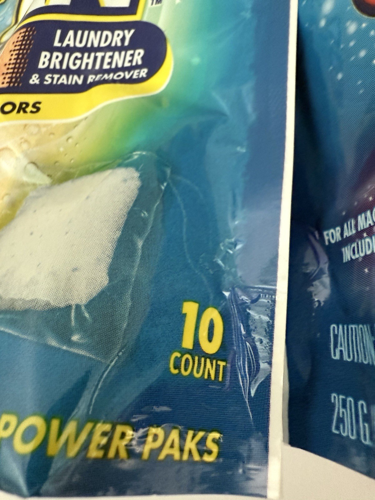 2 New OxiClean Color Boost Color Brightener Stain Remover Power Paks 10 Ct