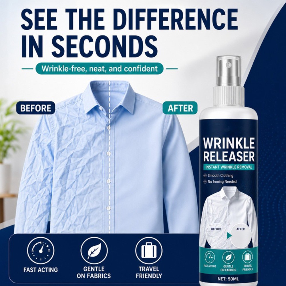 Instant Wrinkle Releaser Spray,Clothes Wrinkle Release Spray,No Iron,Anti Static