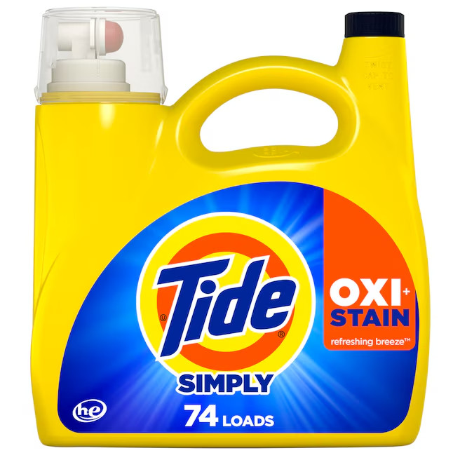 Tide Simply OXI + Stain Refreshing Breeze HE Laundry Detergent 74 Loads 105 -fl
