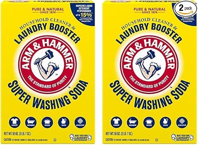 Arm & Hammer Super Washing Soda Detergent Booster & clean,55 oz Box (Pack of 2)