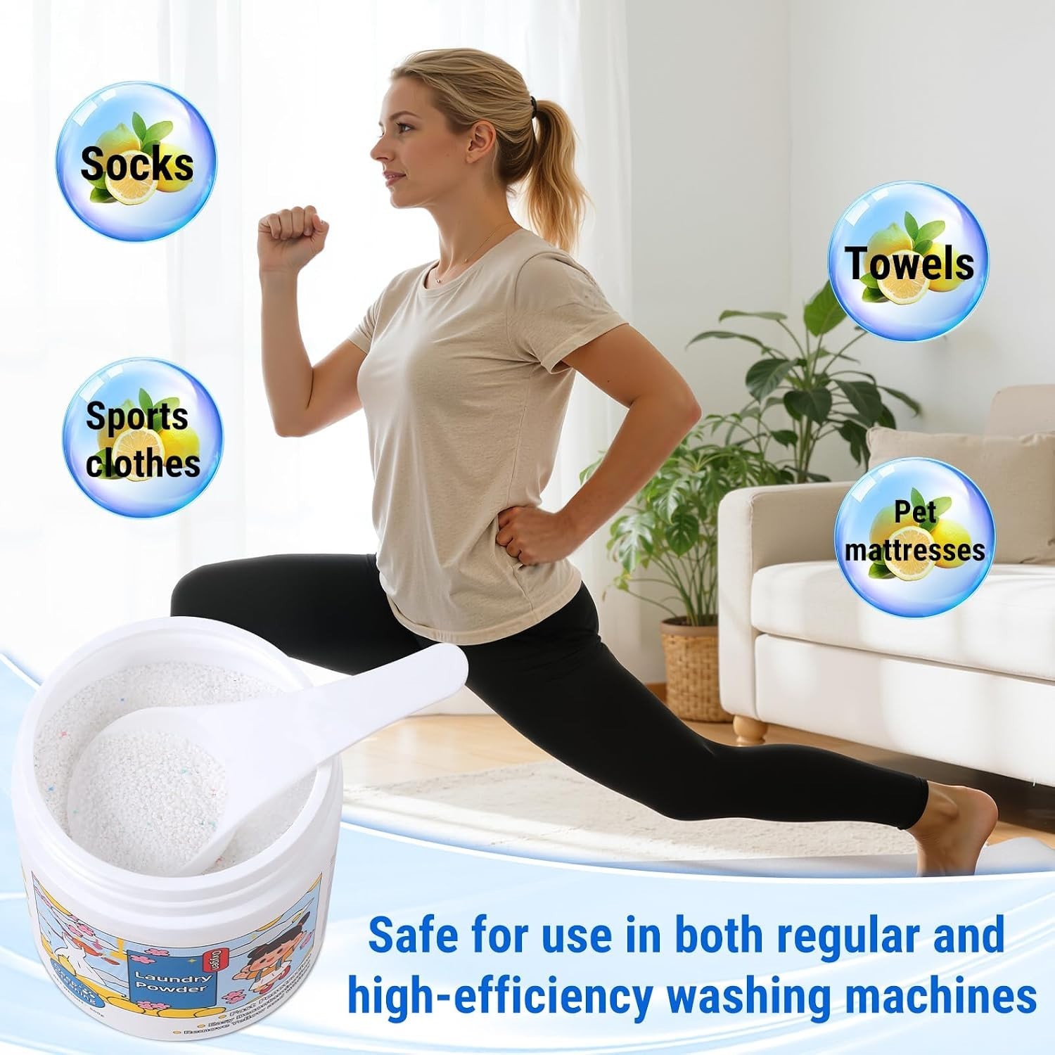 Oxygen Laundry Detergent Powder – Powerful Stain Remover, Unscented, 16.67 Fl Oz