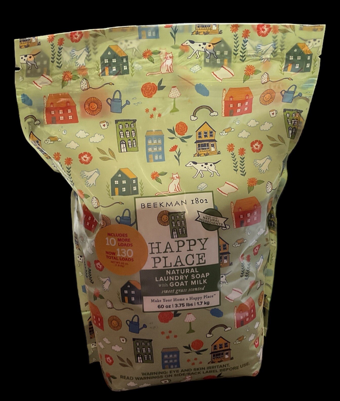 Beckman 1802 Happy Place 130 Loads Natural Laundry Soap With Goat Milk-NEW