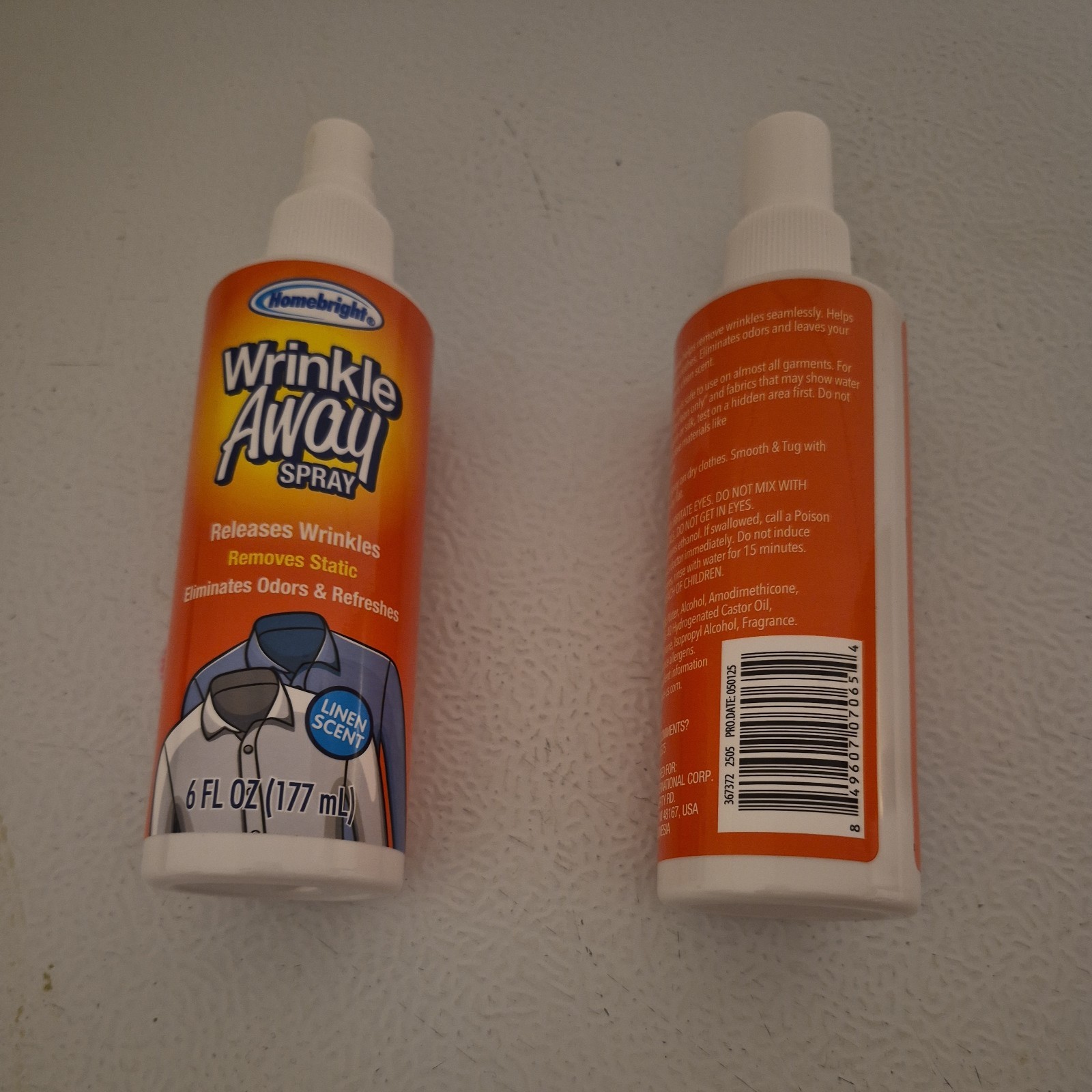 2-Homebright Wrinkle Away Spray-6 oz-Fast Ship