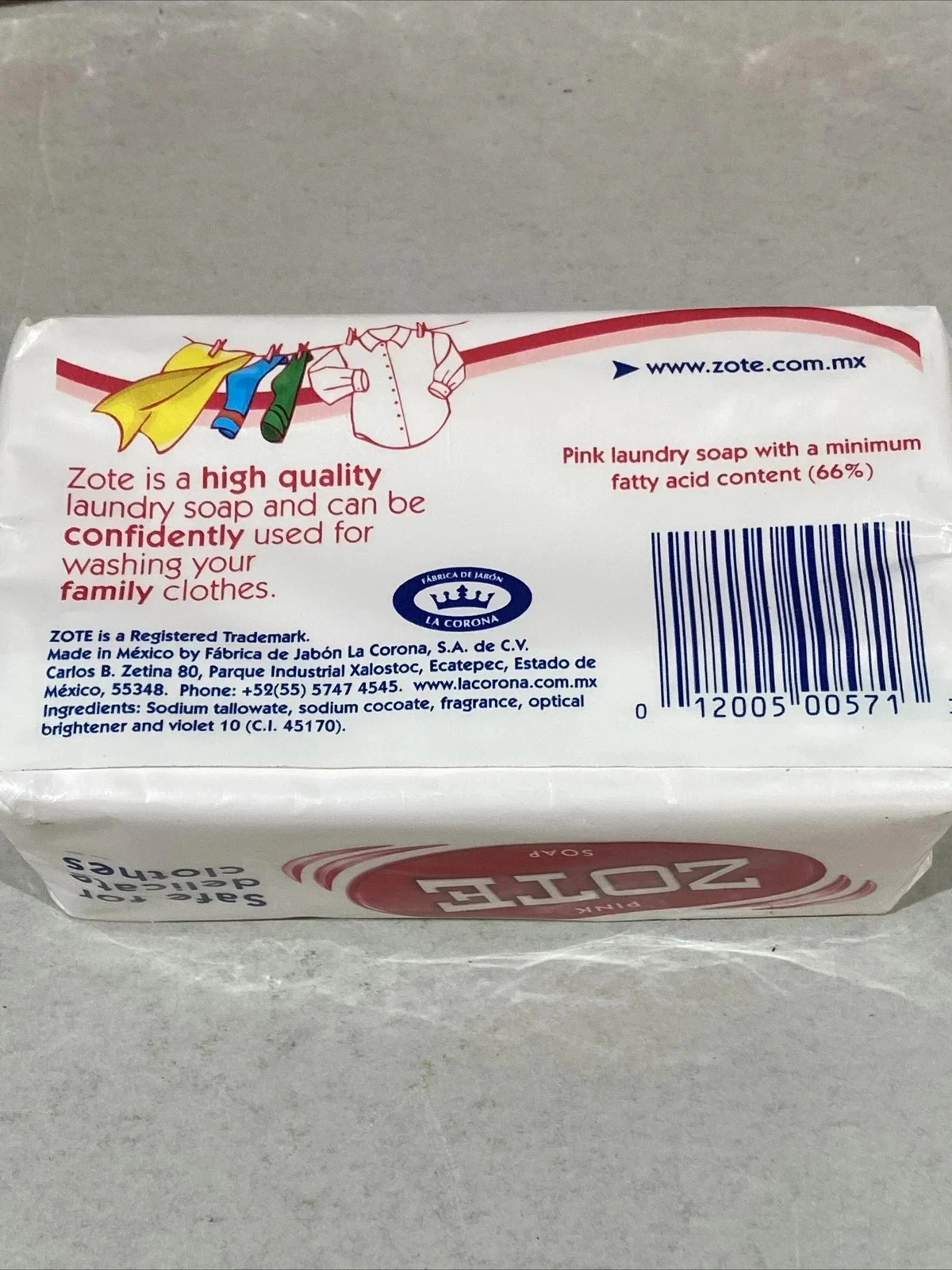 ZOTE Mixed Pack Laundry Soap 3 Bars 2 Pink 1 White 14.1 Oz Each Stain Remover