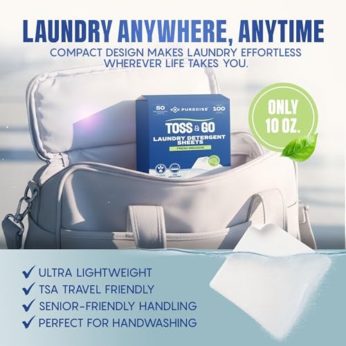 Purecise Laundry Detergent Sheets 50 Count Fresh Meadow HE Compatible