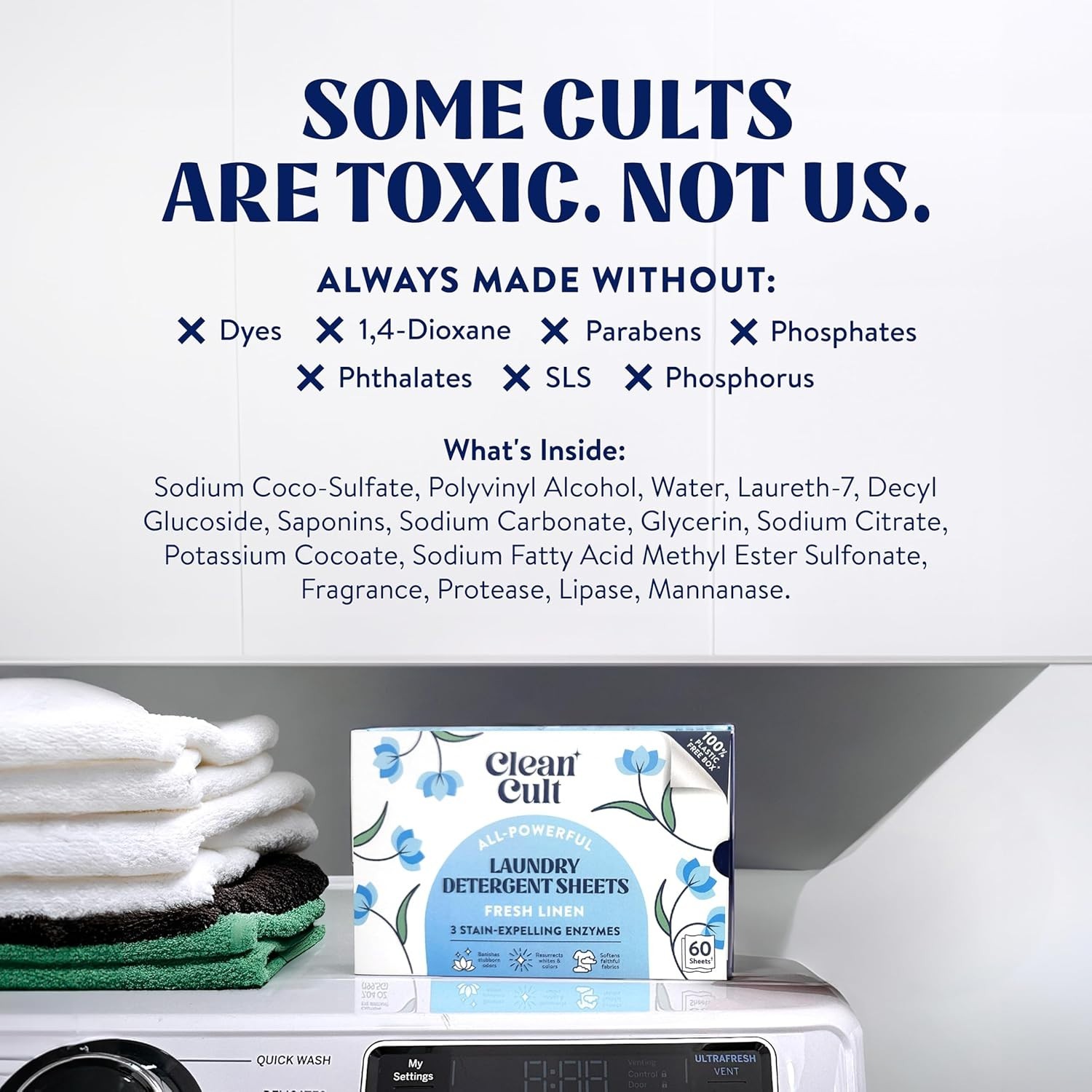Laundry Detergent Sheets – Resealable Box – 3 Stain Fighting Enzymes – Fresh …