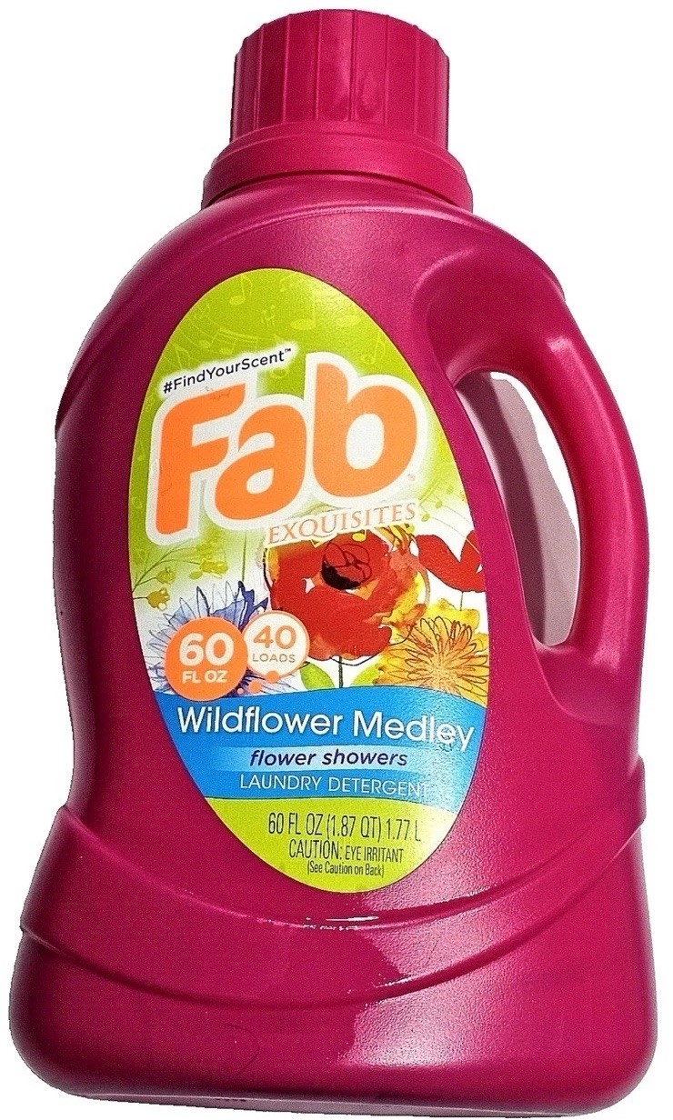 Fab Exquisites Wildflower Medley Flower Showers Laundry Detergent 60 Fl Oz OPP