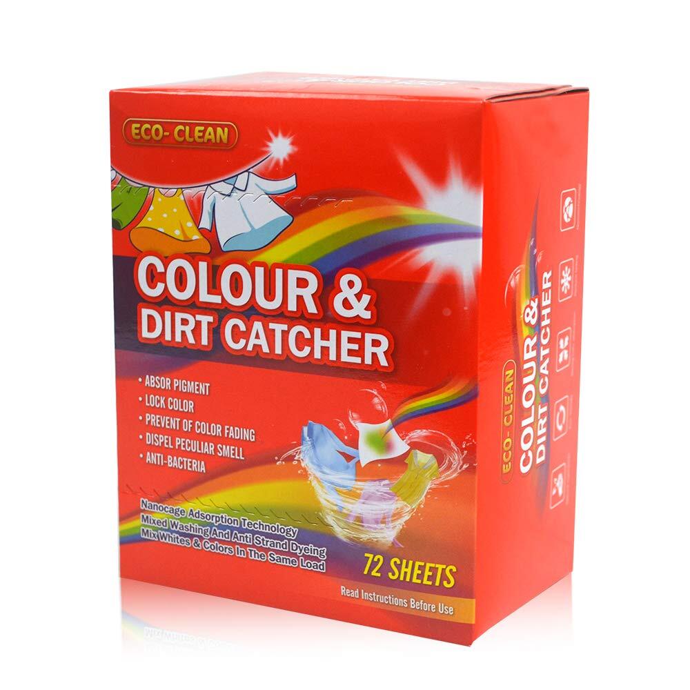 Dye Trapping Sheets 72 Count, Color Absorber Laundry Sheets, Prevent Light Color