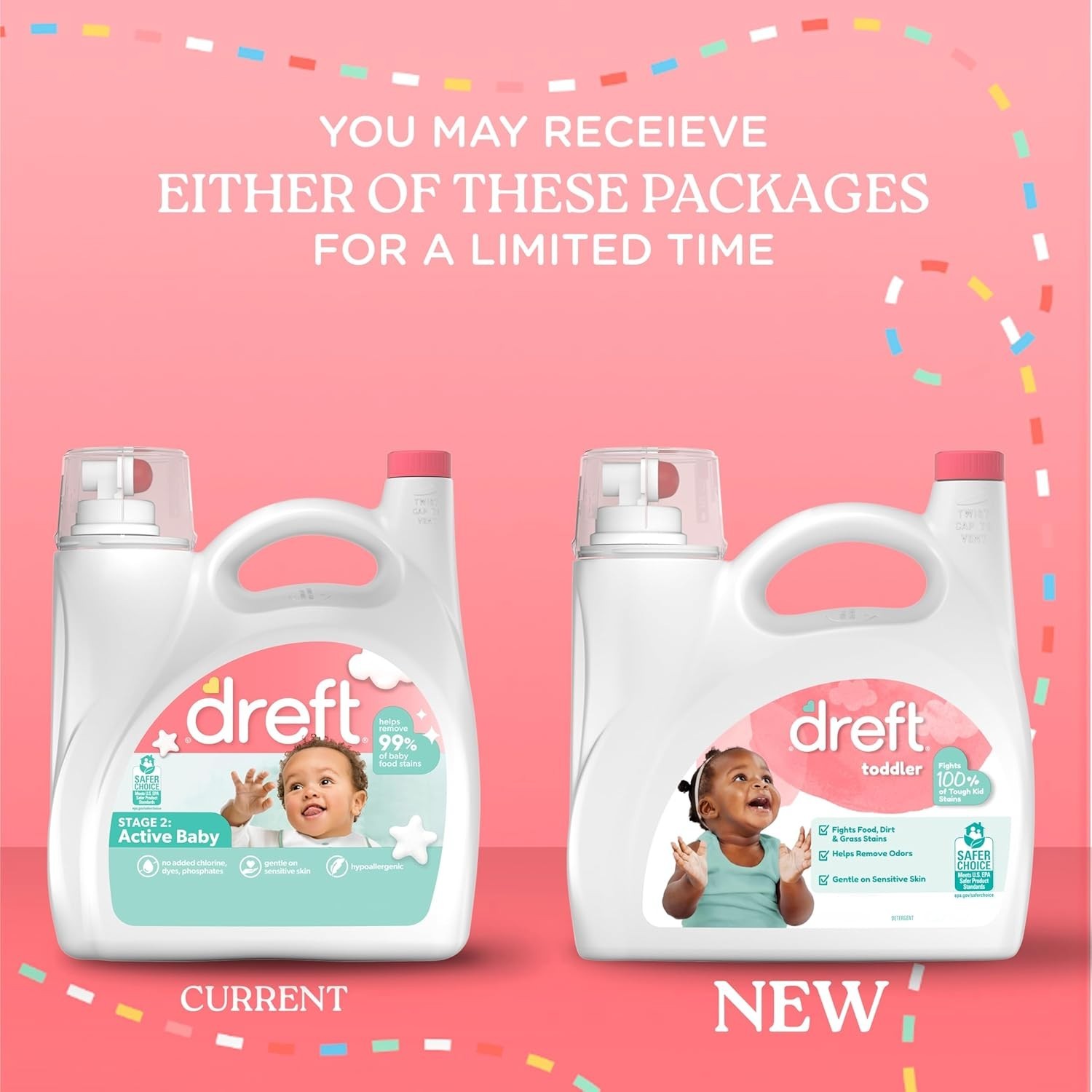 Dreft Stage 2: Active Baby Liquid Laundry Detergent, Stain Remover, 165 fl oz.