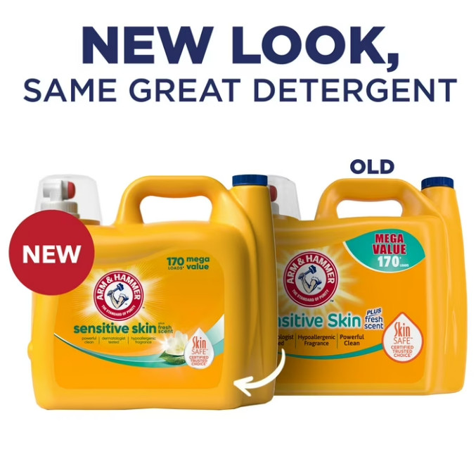 3 Pack ARM & HAMMER Sensitive Skin Fresh Scent, Laundry Detergent, 170 fl oz Pk