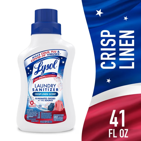 Lysol Laundry Sanitizer Additive Sanitizing Liquids for Clothes, Crisp Linen, 41