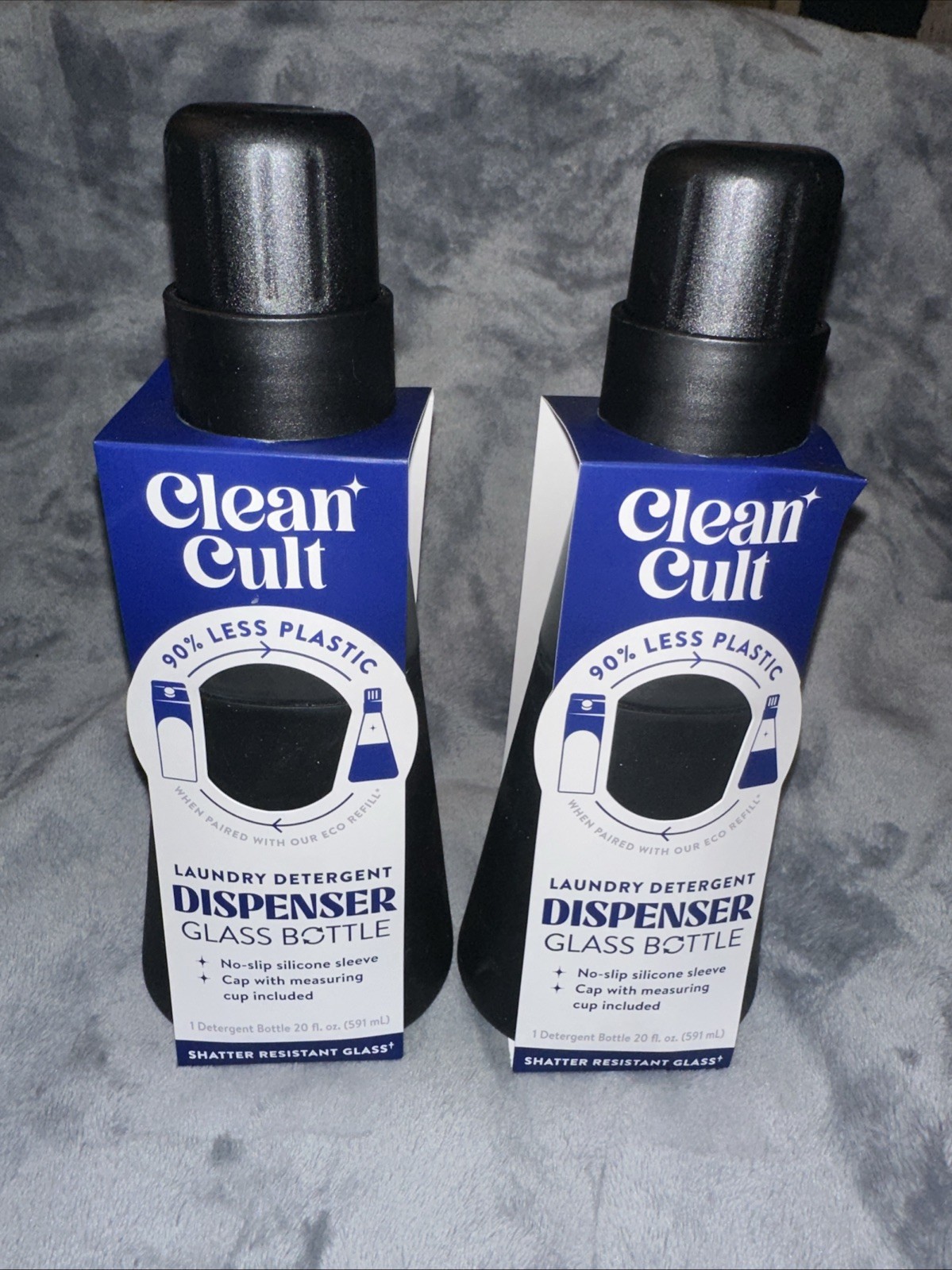 Set Of Two Clean Cult Glass And Silicone Laundry Detergent Dispenser 20 fl. oz.
