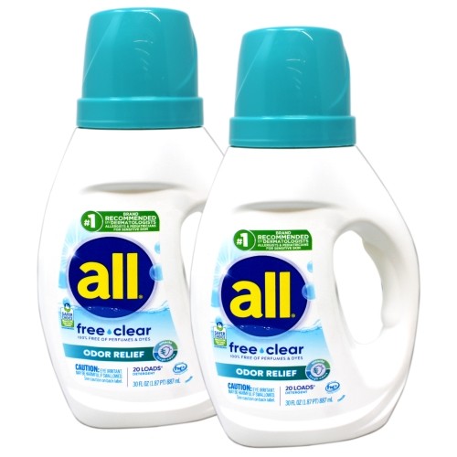 All Free Clear Odor Relief Liquid Laundry Detergent 30 oz 2 Pack