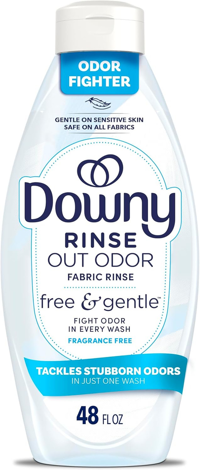 Downy Free & Gentle Rinse Laundry Odor Remover, Scent Free, 48 FL OZ, Gentle on