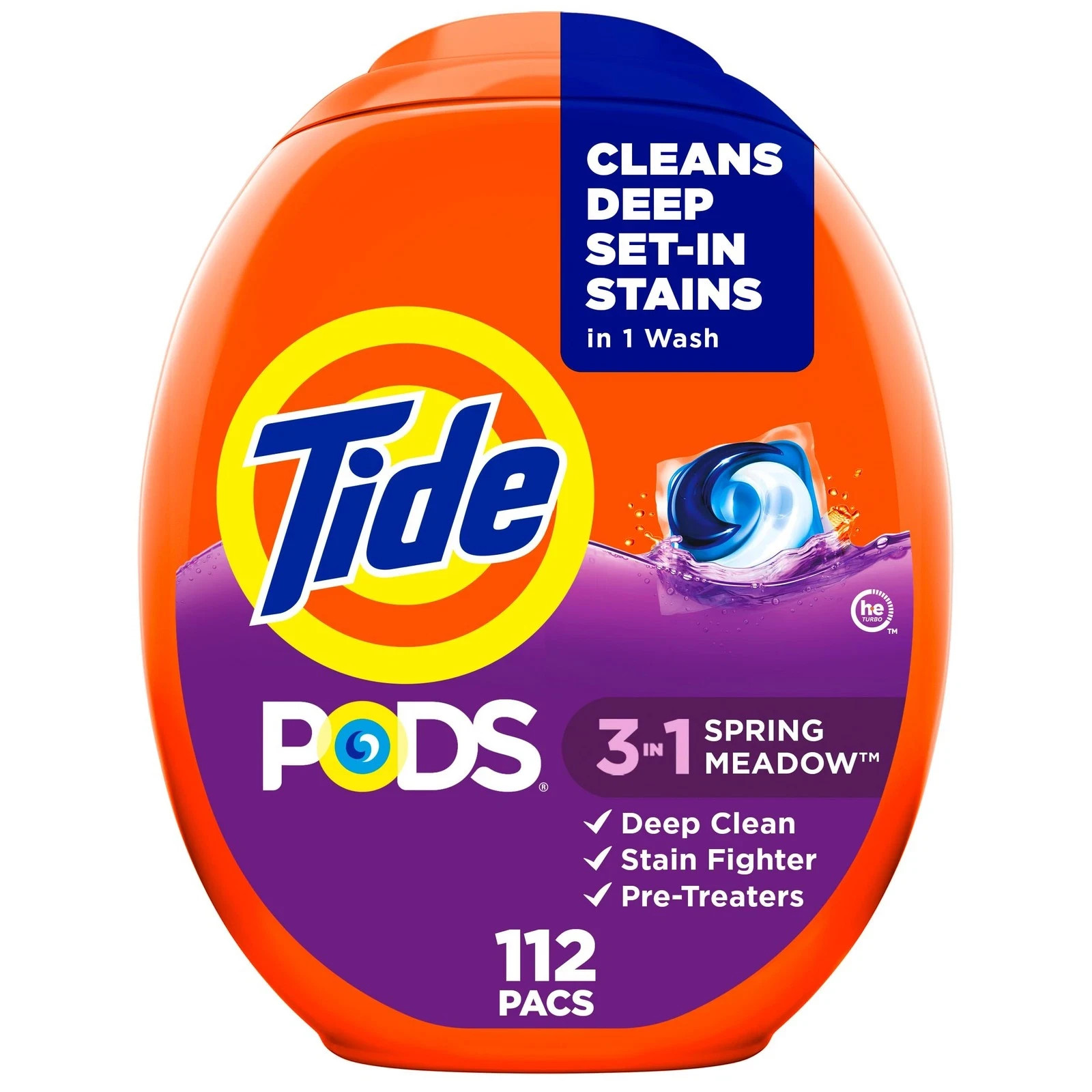 Tide PODS Laundry Detergent Pacs, 3-in-1 Stain Remover, Odor Fighter, Color Prot
