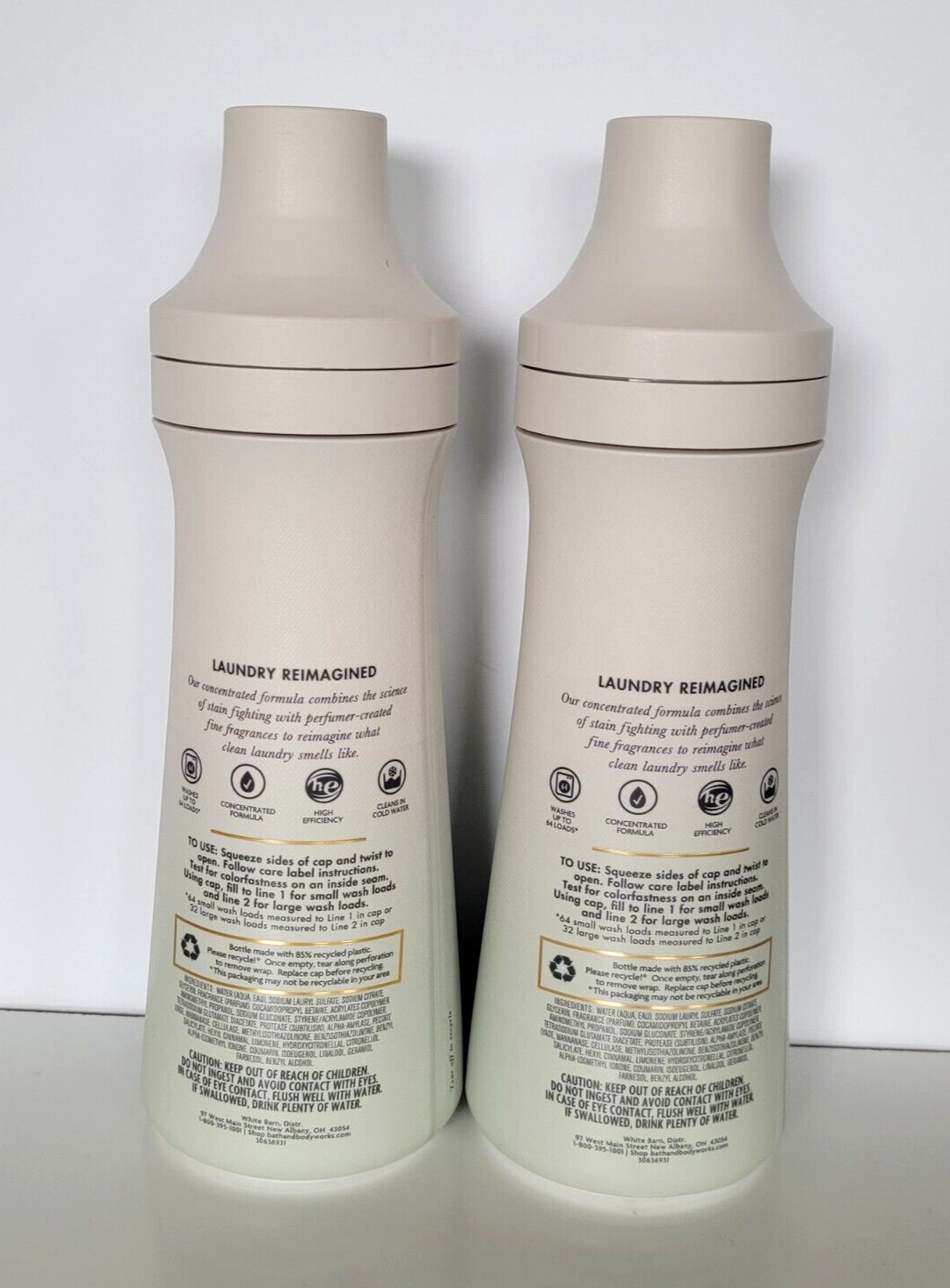 2 Bath & Body Works Morning Rain Concentrated Laundry Detergent 32 fl oz Each