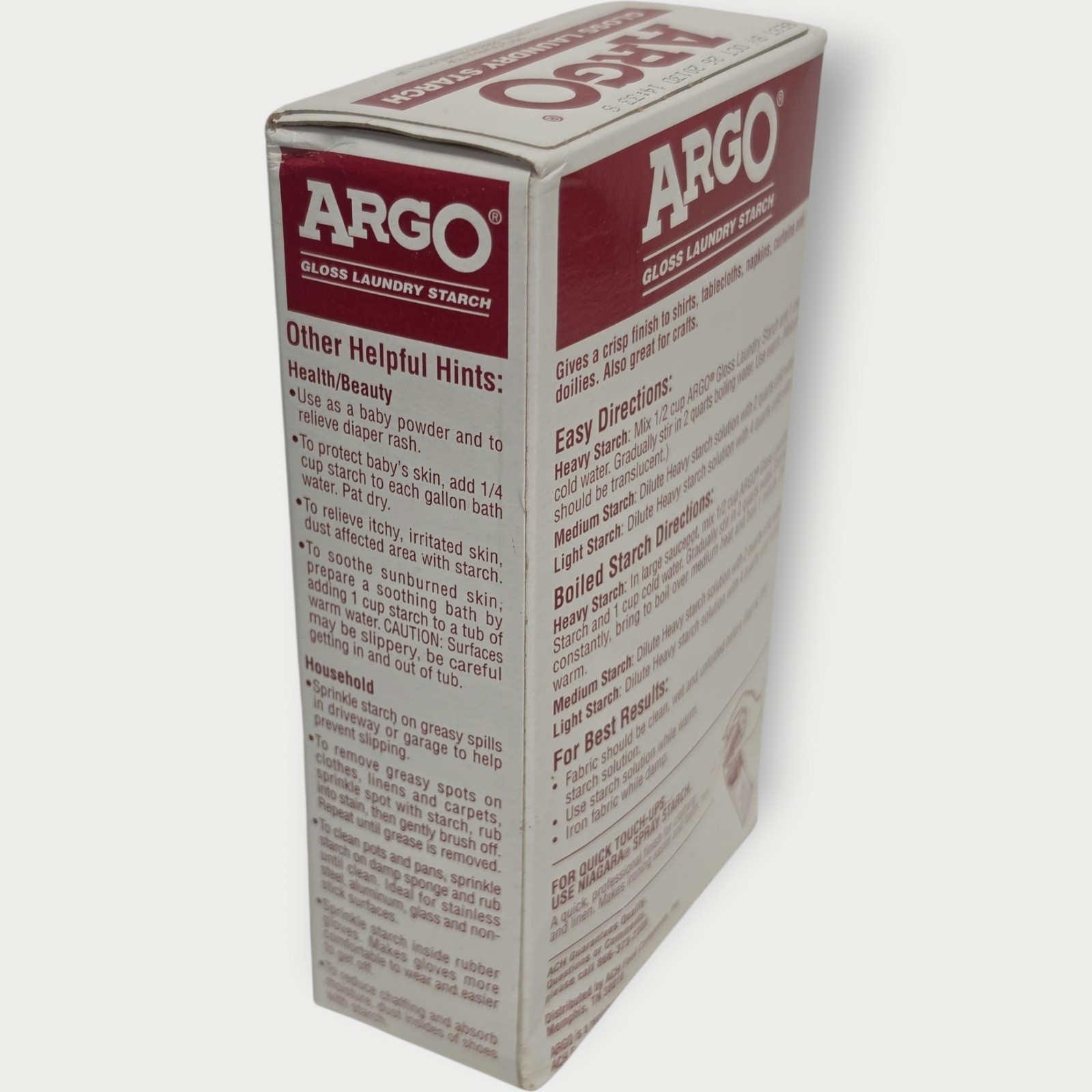 NEW SEAL ARGO Gloss Laundry Starch Red Removes Greasy Spots 16oz BEST BY 10/13