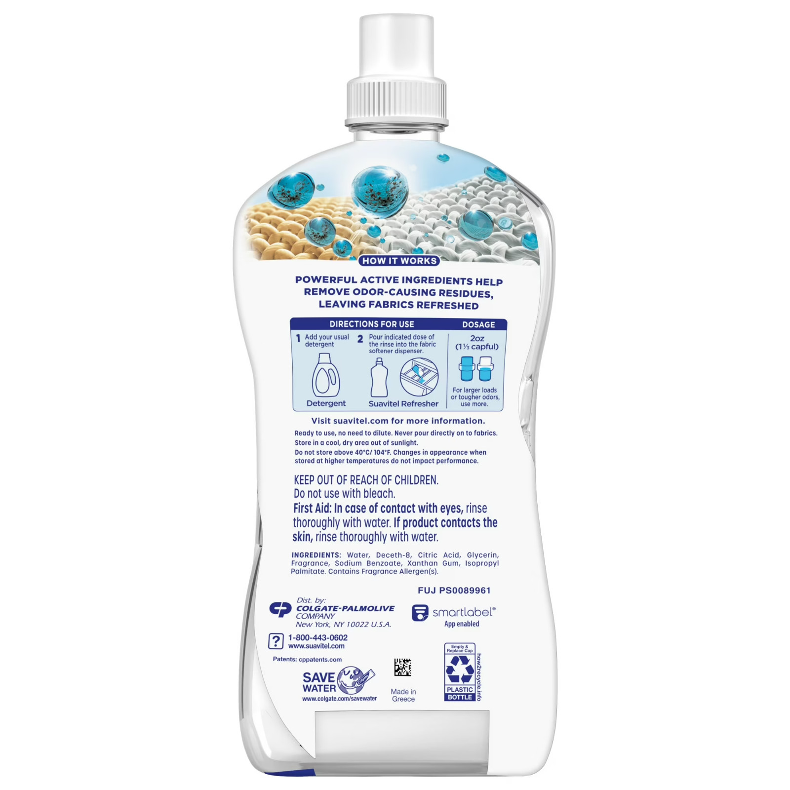Suavitel Refresher Fabric Rinse, 4X Odor Action, Ocean Fresh Scent, 25.5 fl oz
